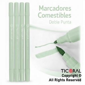 MARCADOR COMESTIBLE VERDE PASTEL X 4